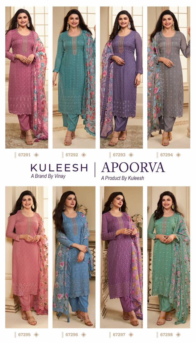 Apoorva By Vinay Kuleesh Organza Designer Salwar Suits Wholesale Price In Surat